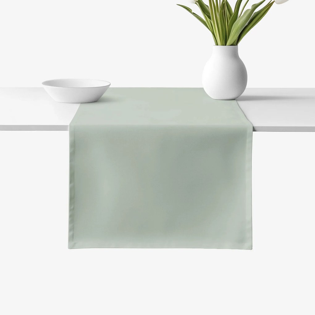 Goldea behúň na stôl 100% bavlnené plátno - šalviovo zelený 35x180 cm