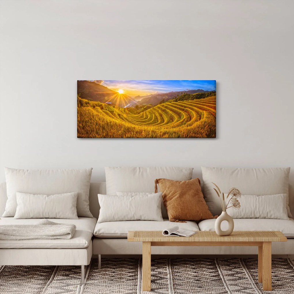 Obraz - Ryžové terasy vo Vietname (120x50 cm)