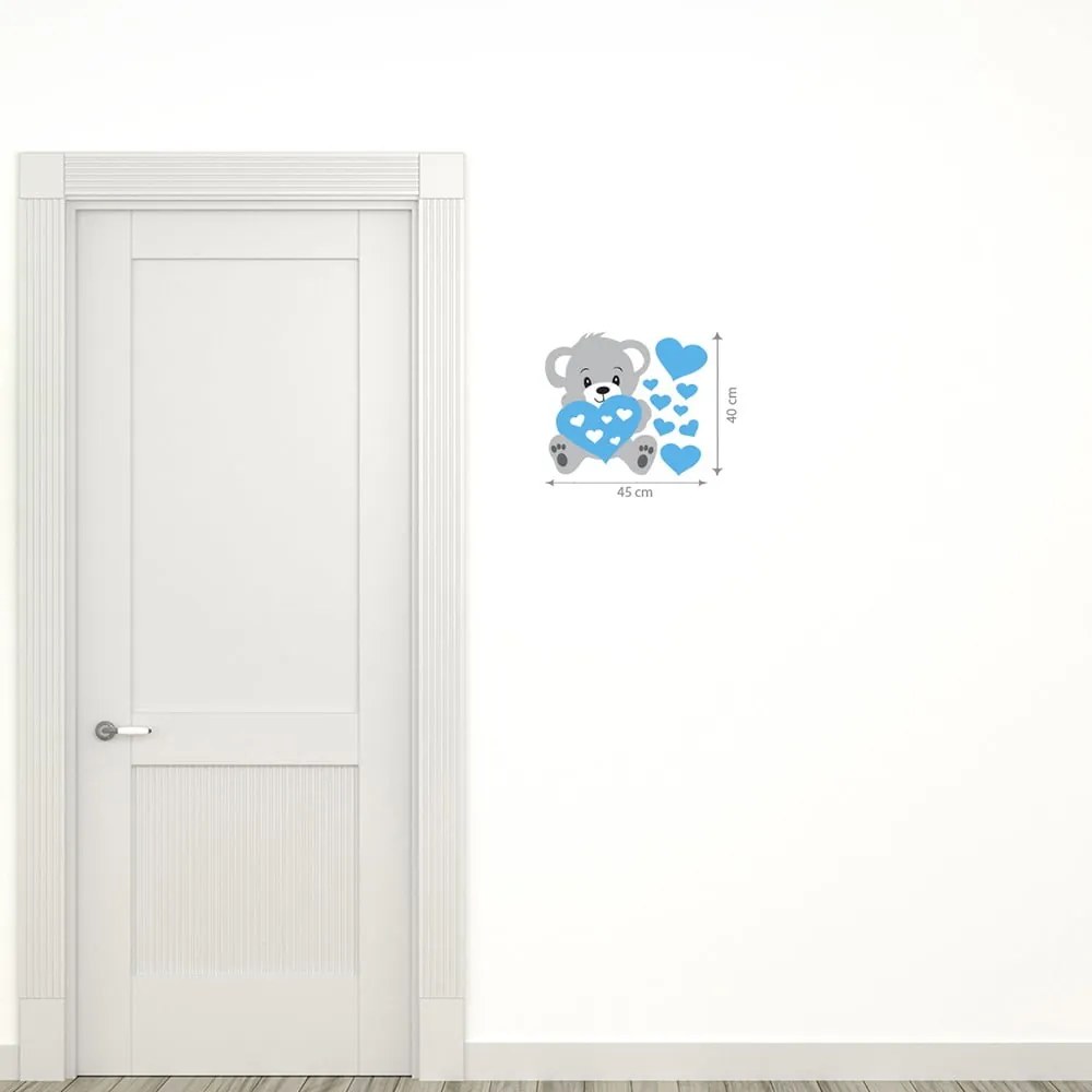 Nástenná samolepka Ambiance Teddy Blue