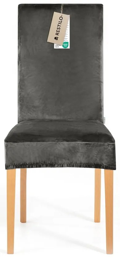 Sivé napínacie poťahy v súprave 4 ks na stoličku 48 cm Sento – Restilo