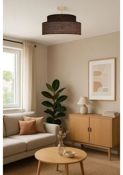 Prisadený luster GRACE 1xE27/60W/230V pr. 40 cm hnedá/béžová