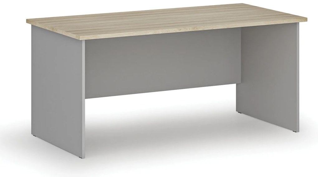 Kancelársky písací stôl PRIMO GRAY, 160x80 cm, sivá/dub prírodný