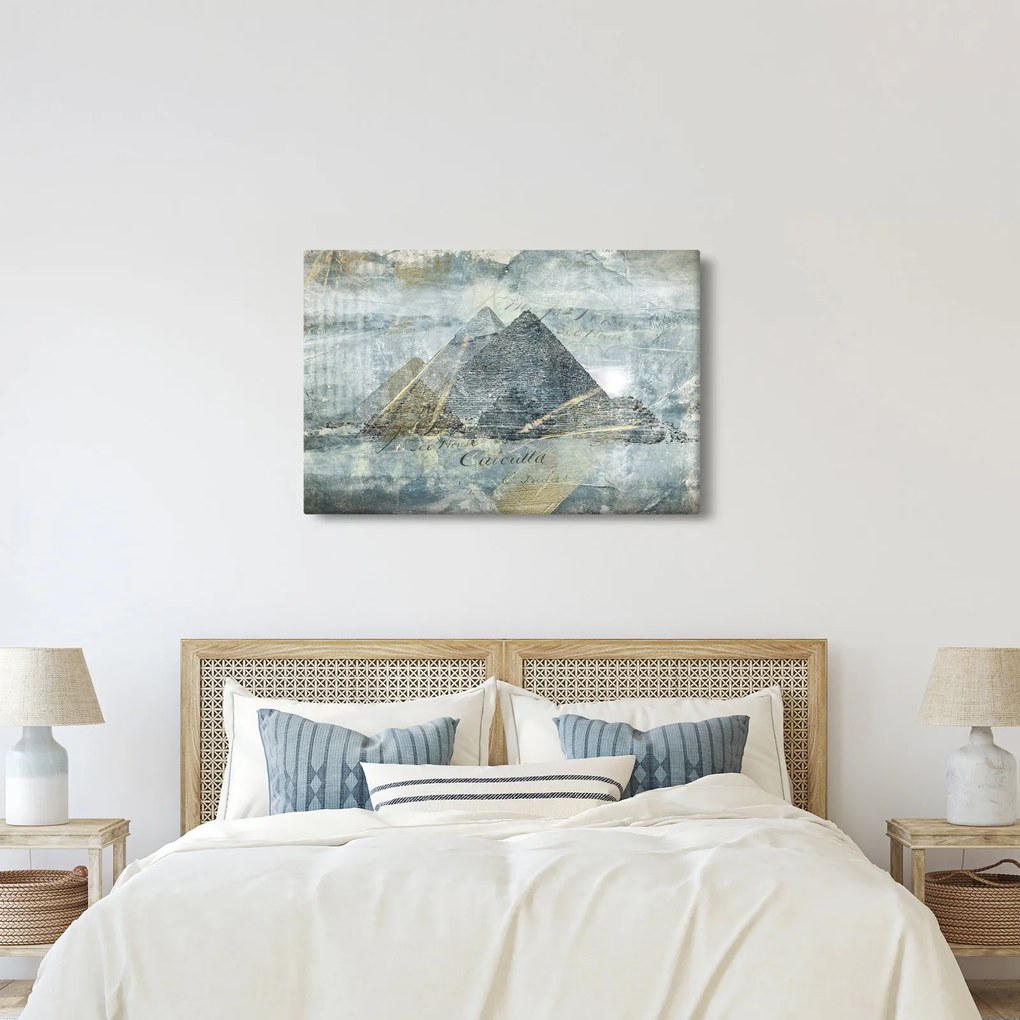 Obraz - Pyramídy v modrom filtri (90x60 cm)