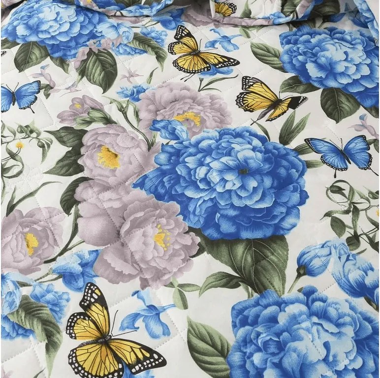 Letná prikrývka BUTTERFLY AND FLOWER 140x200 cm, farebná