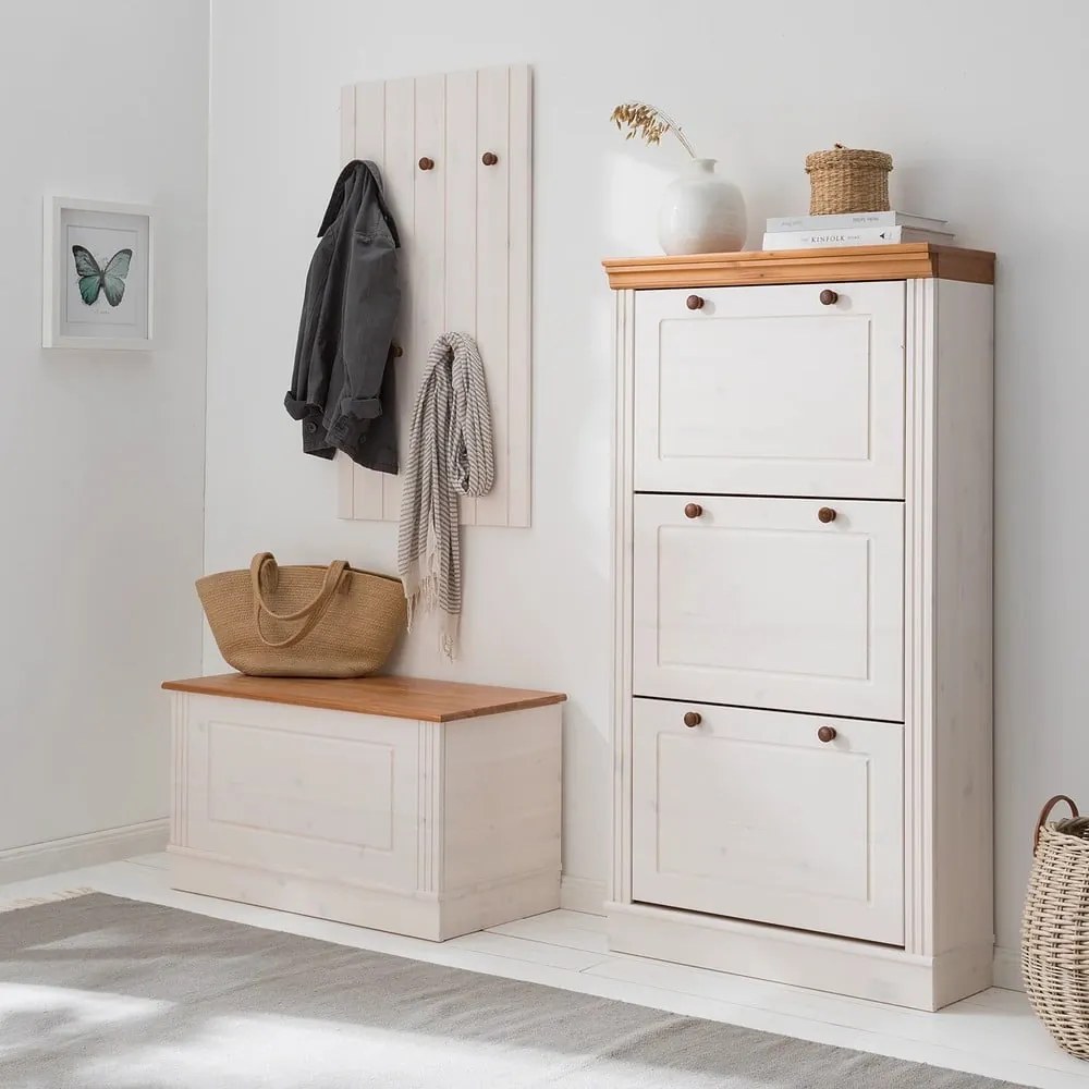 Biela truhlica z borovicového dreva 80x45 cm Anita – Støraa