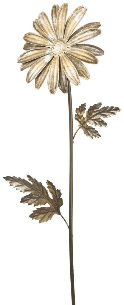 Zapichovacia záhradná dekorácia Flowers, sada 3ks, 74 cm, kov, zlatá