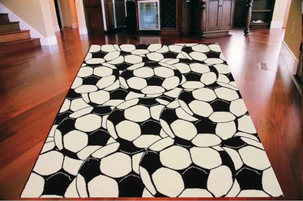 Kusový koberec PP Fotbal biely, Velikosti 185x270cm