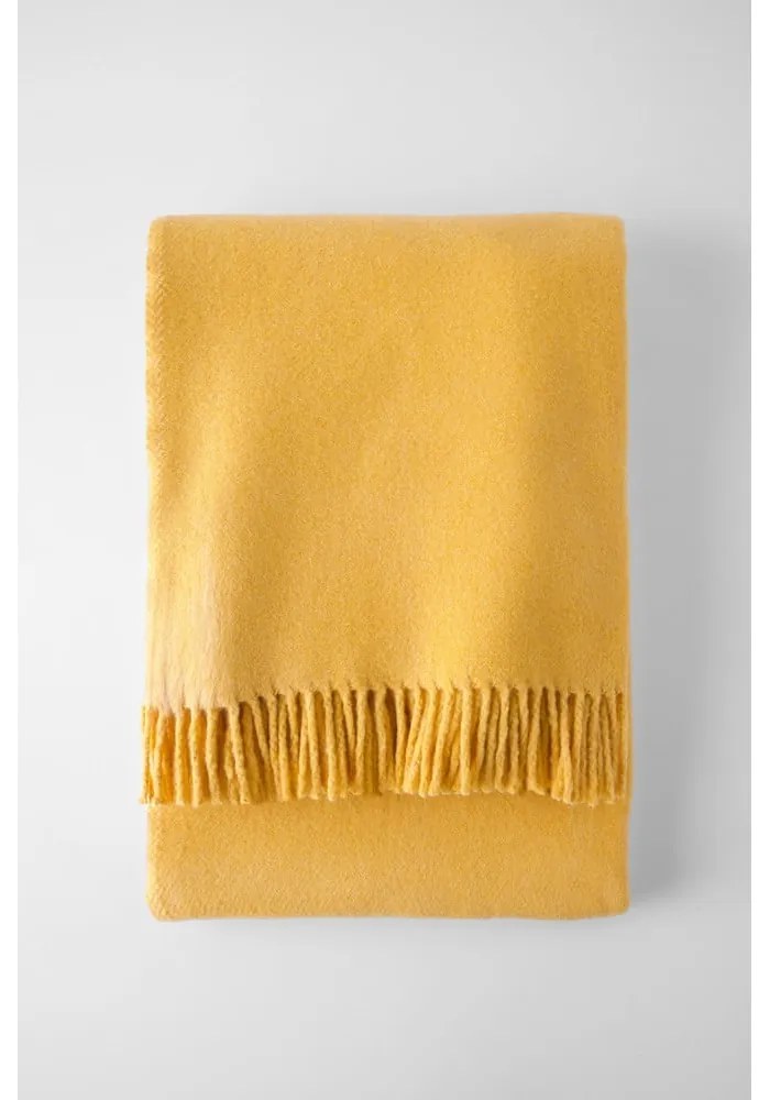 Žltá deka s podielom bavlny Euromant Basics, 140 x 180 cm