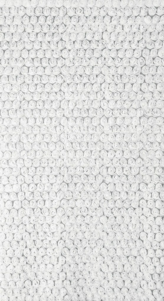 ZÁCLONA NA KRÚŽKOCH EVA MINGE ROSES1 140X250 CM BIELA
