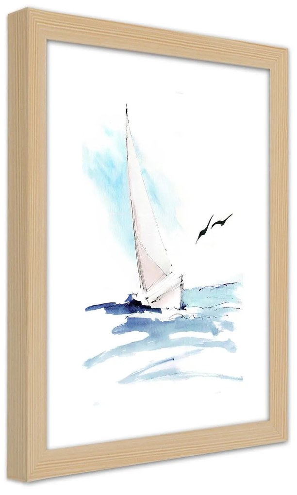 Gario Plagát Jachta na mori Farba rámu: Bez rámu, Rozmery: 30 x 45 cm
