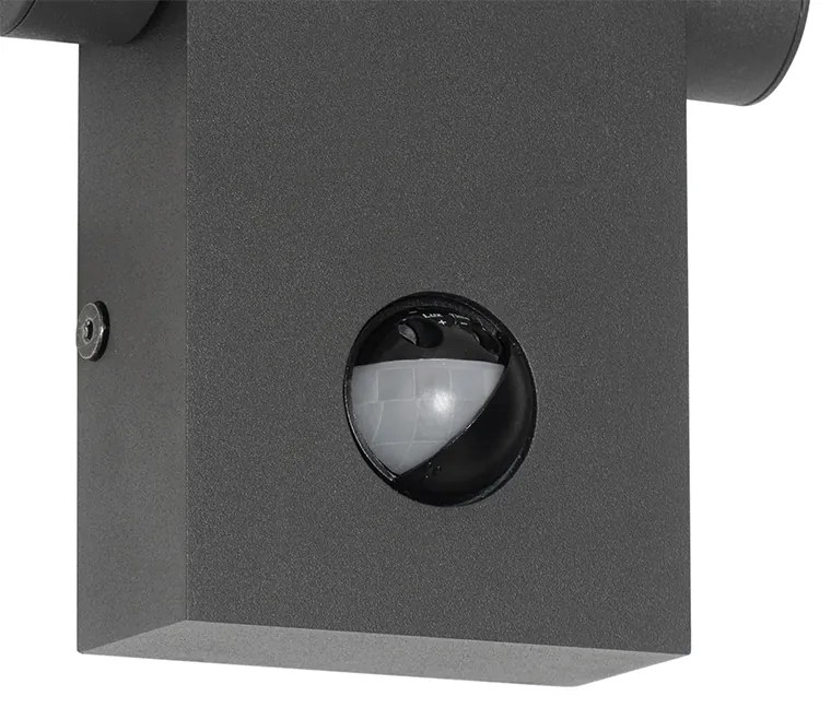 Vonkajšia nástenná lampa antracit vrátane LED IP54 s pohybovým senzorom - Zane