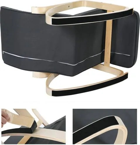 Hojdacie kreslo, relaxačné kreslo, opierka nôh nastaviteľná v 5 stupňoch, šedé