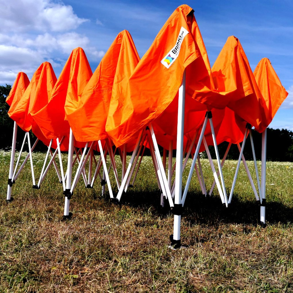 BRIMO Párty stan 3x6 m Nožnicový (3 steny) - Oceľová Konštrukcia a Plachta 330g/m² - s 3 stenami - Zelená 11