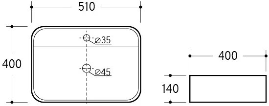 Keramické umývadlo MAGIC WHITE 50 cm DP - biele