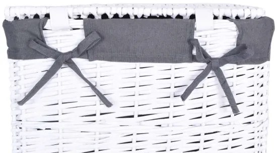 Prútený kôš na bielizeň 114 l biely / sivý