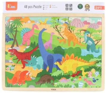 Viga puzzle na podložke 48 častí Poznajme dinosaurov
