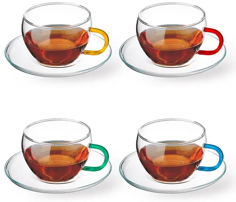 SIMAX EVA COLOR POHÁR S PODŠÁLKOU 0,25L 4 KUSY