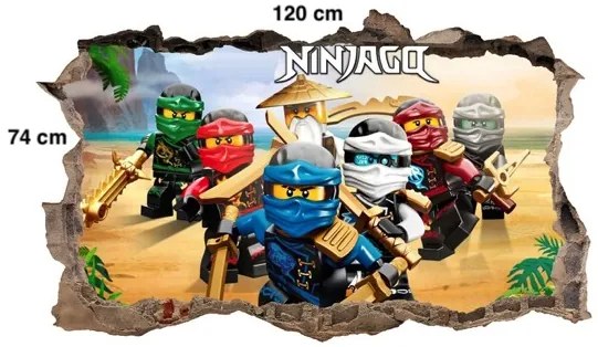 3D nálepka na stenu NINJA GO 74 x 120 cm