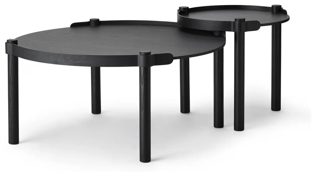 Stolík Woody Table, okrúhly – čierny dub