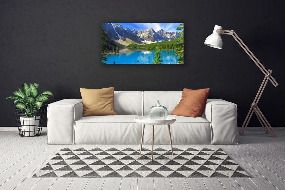 Obraz Canvas Jazero hora les príroda 125x50 cm