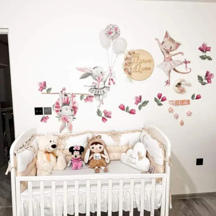 Nálepky na stenu - Ružové kvety