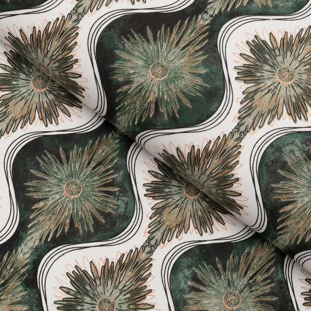 Biante Bavlnený obdĺžnikový obrus Sandra SA-542 Okrasné hviezdy na zelenom/bielom 120x140 cm