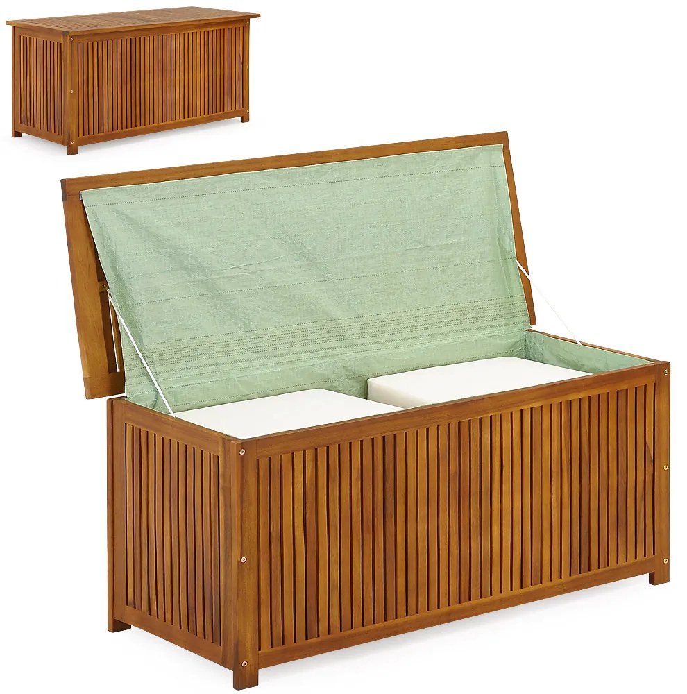 Casaria Drevený úložný box ACACIA, 117x50x59cm, prírodná hnedá