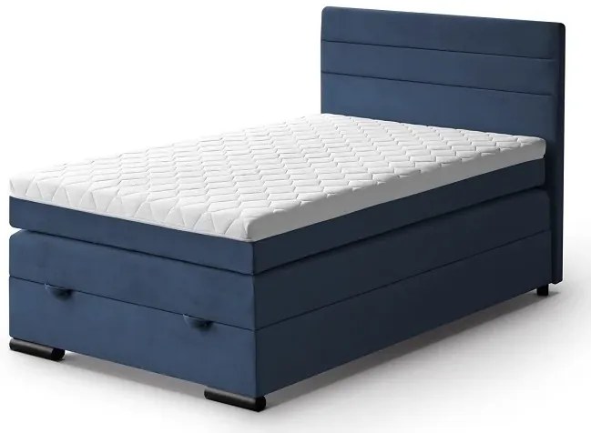 Kontinentálna boxspring posteľ LORA 200x120, modrá (mono 242)