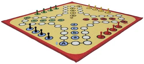 Koberce Breno Kusový koberec ČLOVEČE, NEHNEVAJ SA s figúrkami - červený lem, viacfarebná,80 x 80 cm