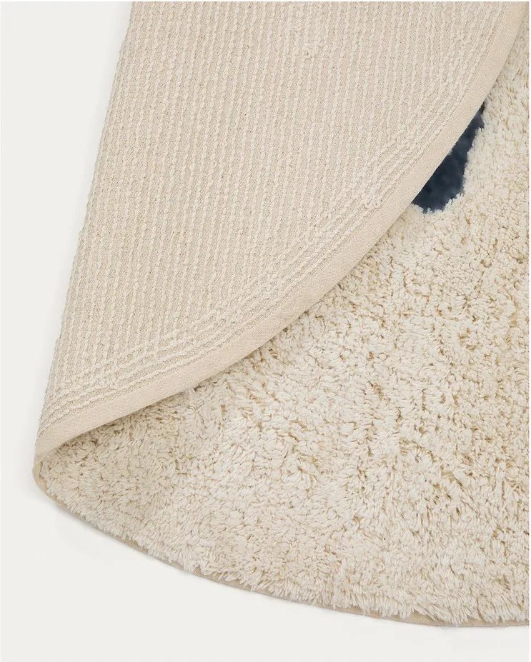 Slonovinový prateľný/ručne tkaný bavlnený detský koberec ø100 cm Tandani – Kave Home