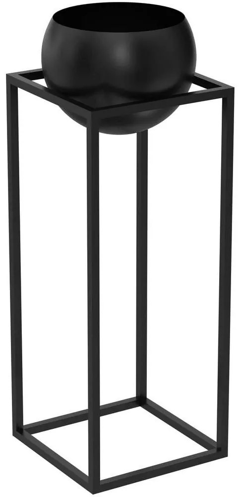 Kovový kvetináč 81,3x29 cm čierna