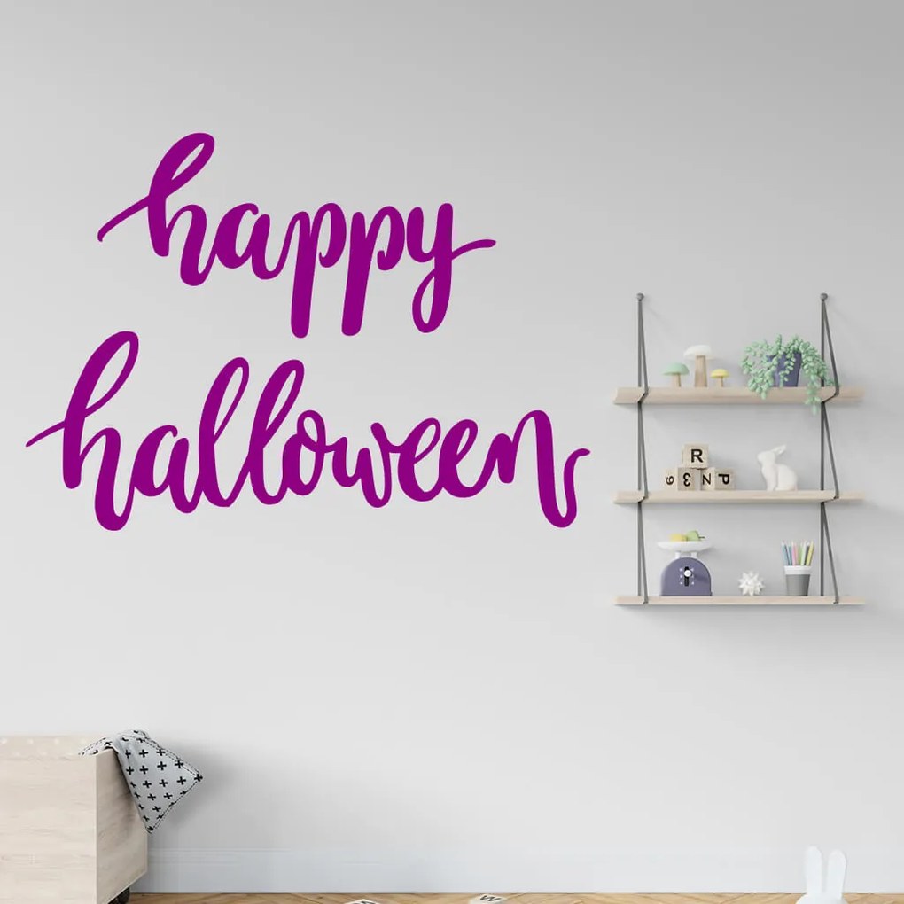 Veselá Stena Samolepka Happy Halloween Farba: béžová, Veľkosť: 80 x 57 cm