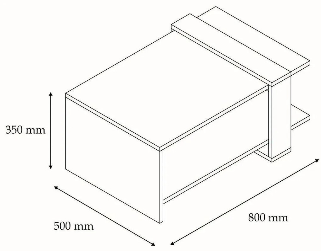 Konferenčný stolík Ova borovica Atlantic/antracit