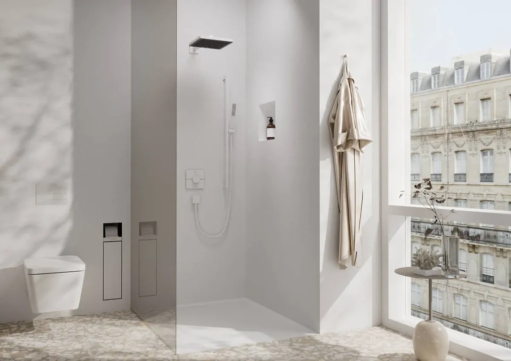 Hansgrohe Pulsify E, tyčová ručná sprcha 100 1jet EcoSmart+, biela matná, HAN-24321700