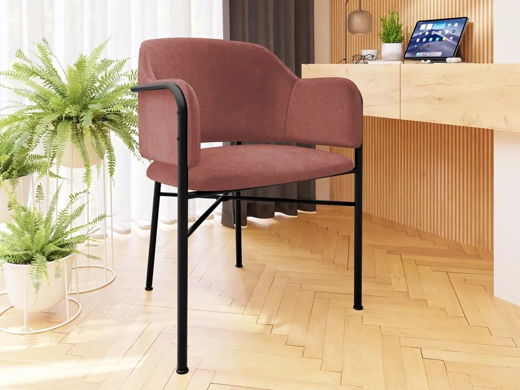 Čalúnená jedálenská stolička Uzpira, Dostupné poťahy: Magic Velvet 2258, Farby: čierna