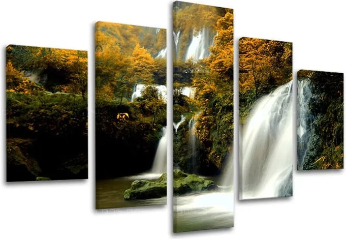 Obraz na stenu 5 dielny VODOPÁDY VO007E50