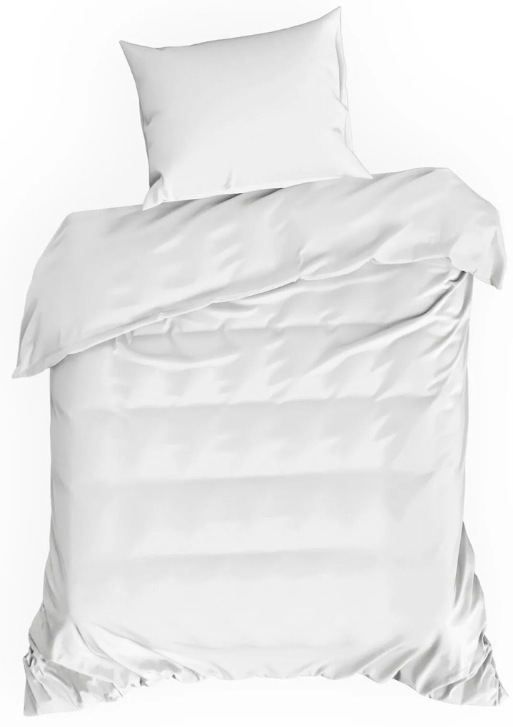 SATÉNOVÉ OBLIEČKY DINA 200X220 CM, 2KS 70X80 CM BIELE