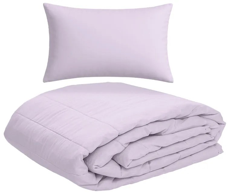 Letný paplón prešívaný 140x200 cm s obliečkou na vankúš SUMMER 45x75 cm, fialový