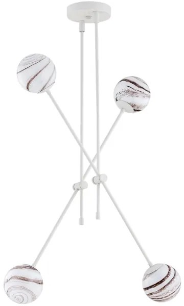 Argon 1841 - Luster na tyči ABSOS 4xE14/7W/230V alabaster biela