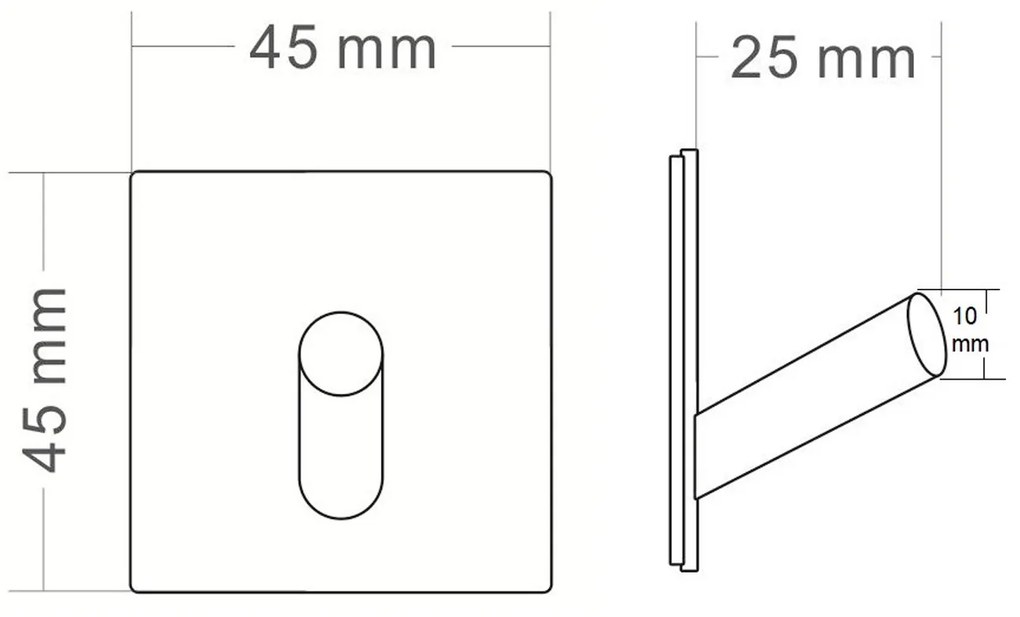 Sapho, vešiačik samolepiaci, čierna matná, 31203