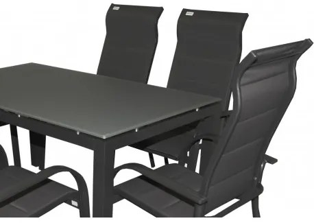 Doppler SALERNO MIAMI antracit - záhradná hliníková súprava 6+1/stôl 150 x 90