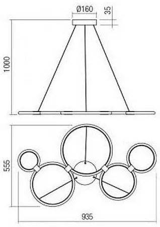 Redo 01-1742 - LED Luster na lanku RADIUS LED/45W/230V biela