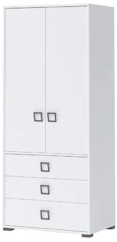 Skriňa 2D3S Kiki G23-BE/KI-15 white/white
