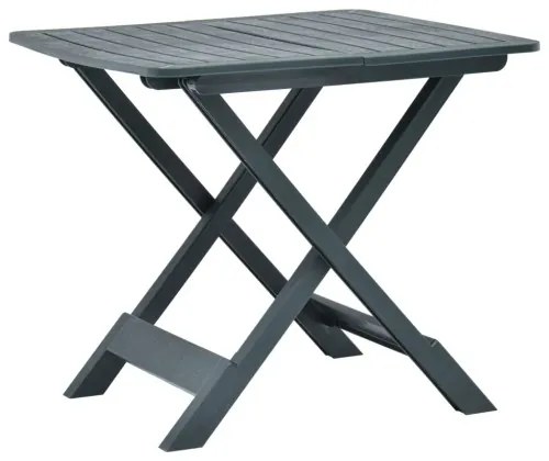 vidaXL Skladací záhradný stôl zelený 79x72x70 cm plastový-