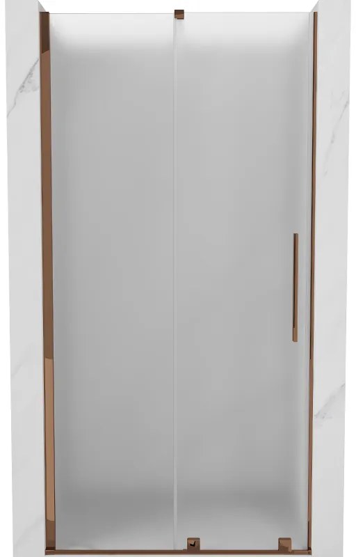 Mexen Velar, posuvné sprchové dvere do otvoru 100 cm, 8mm sklo námraza, ružové zlato, 871-100-000-31-60