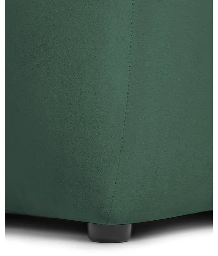 Zelená zamatová rohová pohovka (ľavý roh/s leňoškou) Cube – Bonami Selection