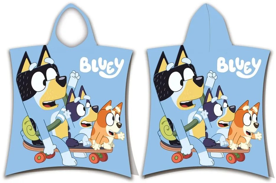 Jerry Fabrics Detské pončo-osuška - Bluey - skate