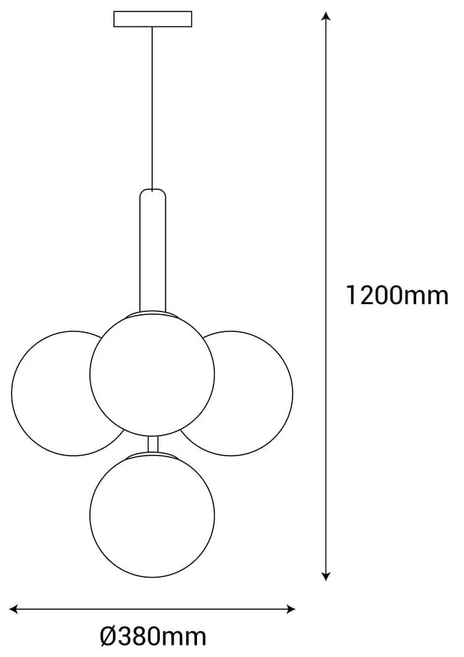 Závesné svietidlo v zlatej farbe SULION Musa, výška 120 cm