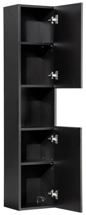Koupelnová sestava Nova Black s deskou, umyvadly a skříňkami 120 cm černá/dub evoke