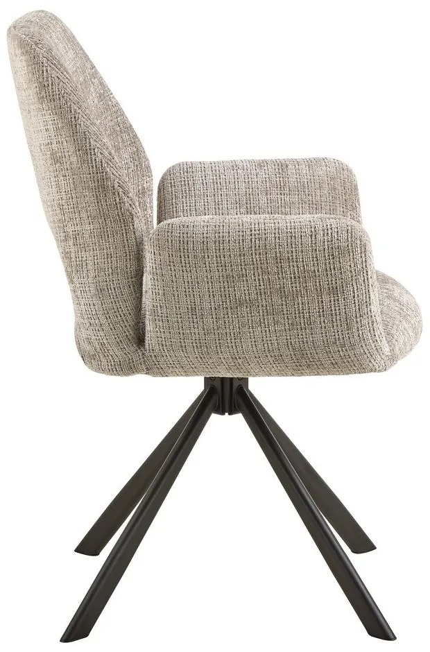 Svetlosivé čalúnené jedálenské kreslo s podrúčkami Graham – Actona